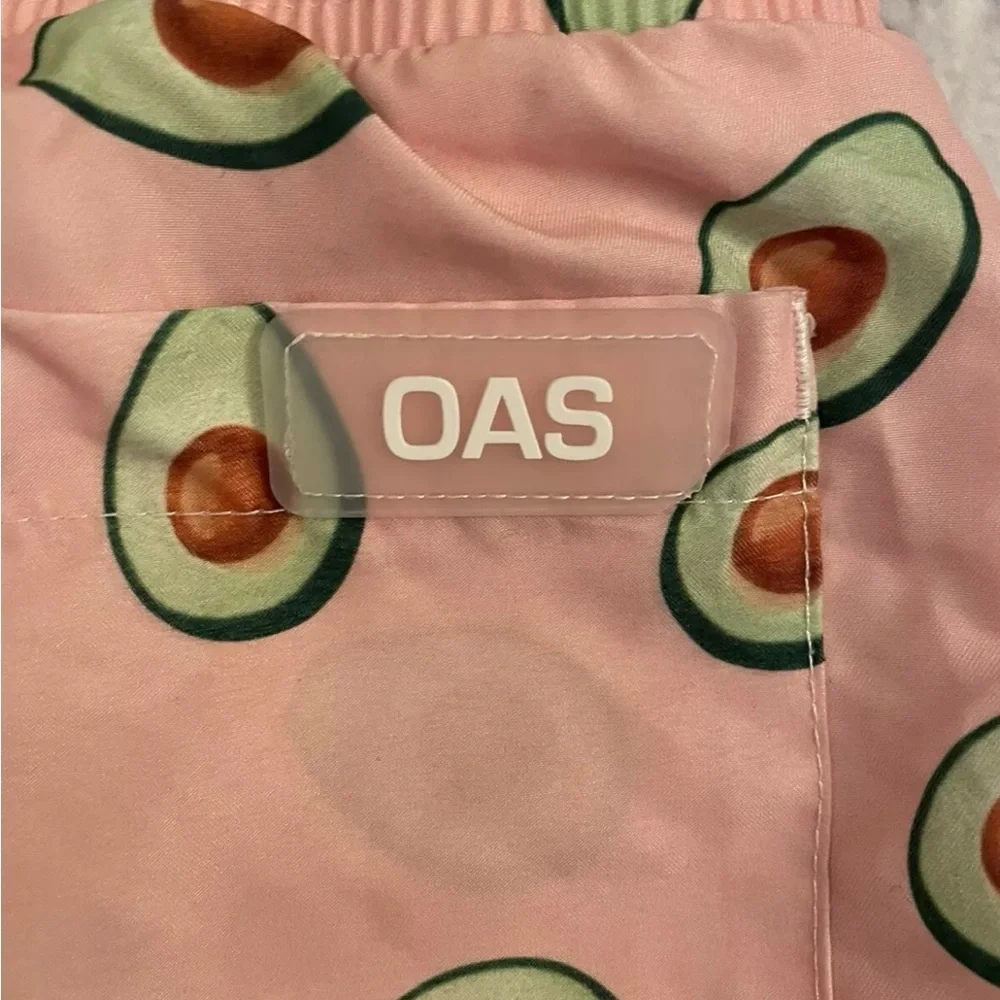 OAS Swim Trunks Boys 8 Pink Avocado Bathing Suit/Trunks With Pockets